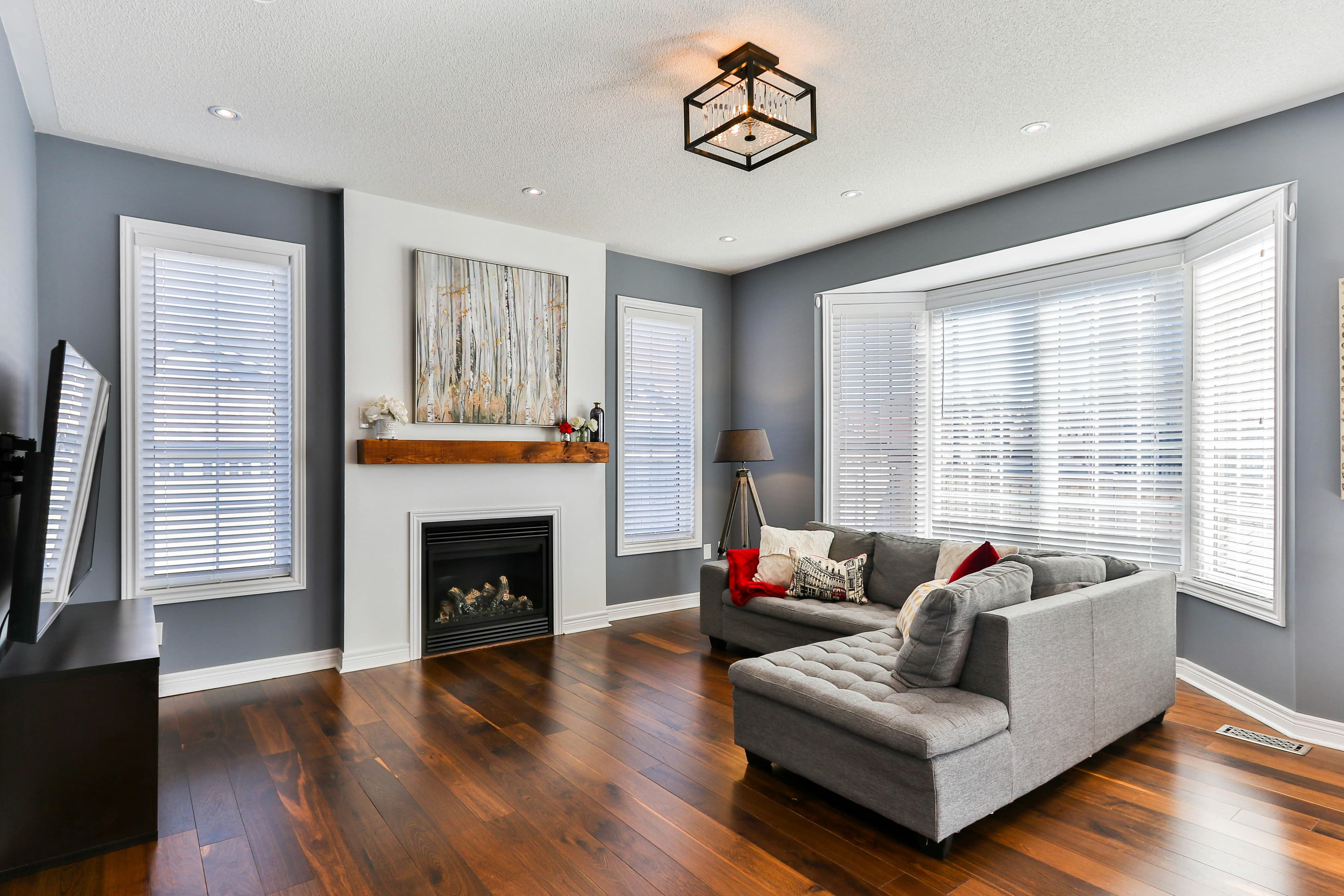 Timber flooring in a bright home living room